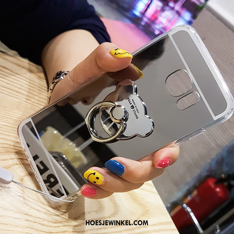 Samsung Galaxy S7 Edge Hoesje Beren Spiegel Ster, Samsung Galaxy S7 Edge Hoesje Hanger Zilver