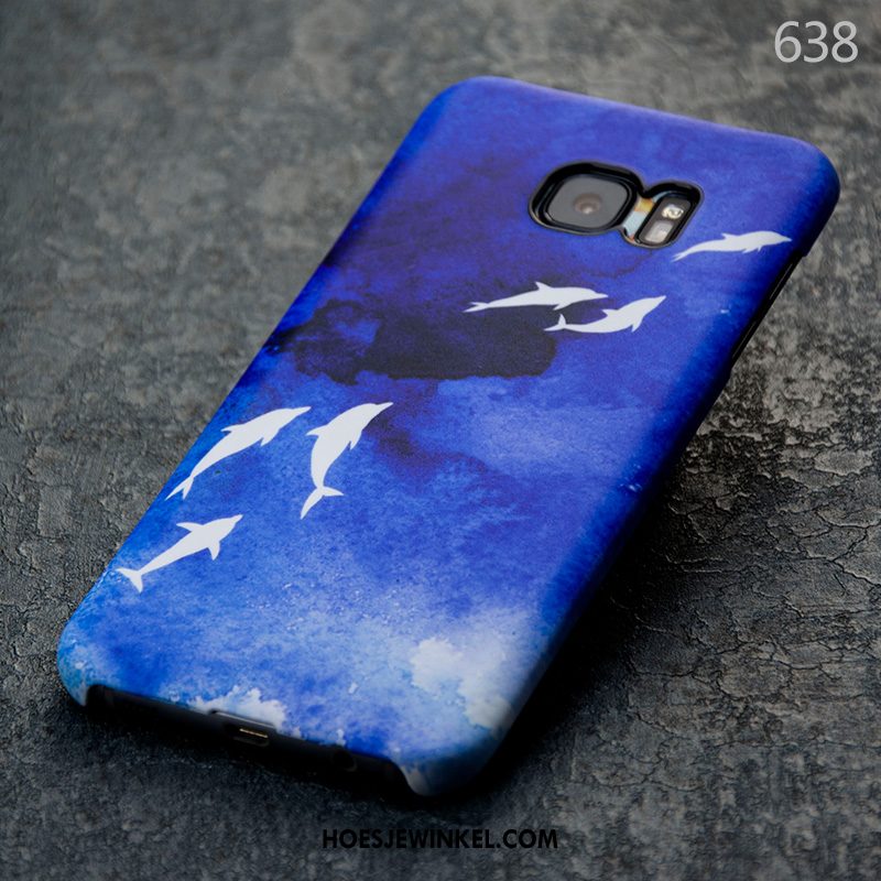 Samsung Galaxy S7 Edge Hoesje Bescherming Ster Blauw, Samsung Galaxy S7 Edge Hoesje Hoes Trend