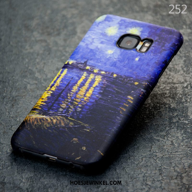 Samsung Galaxy S7 Edge Hoesje Bescherming Ster Blauw, Samsung Galaxy S7 Edge Hoesje Hoes Trend