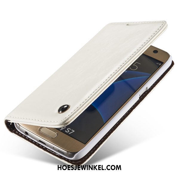 Samsung Galaxy S7 Edge Hoesje Echt Leer Ster Mobiele Telefoon, Samsung Galaxy S7 Edge Hoesje Bescherming Hoes