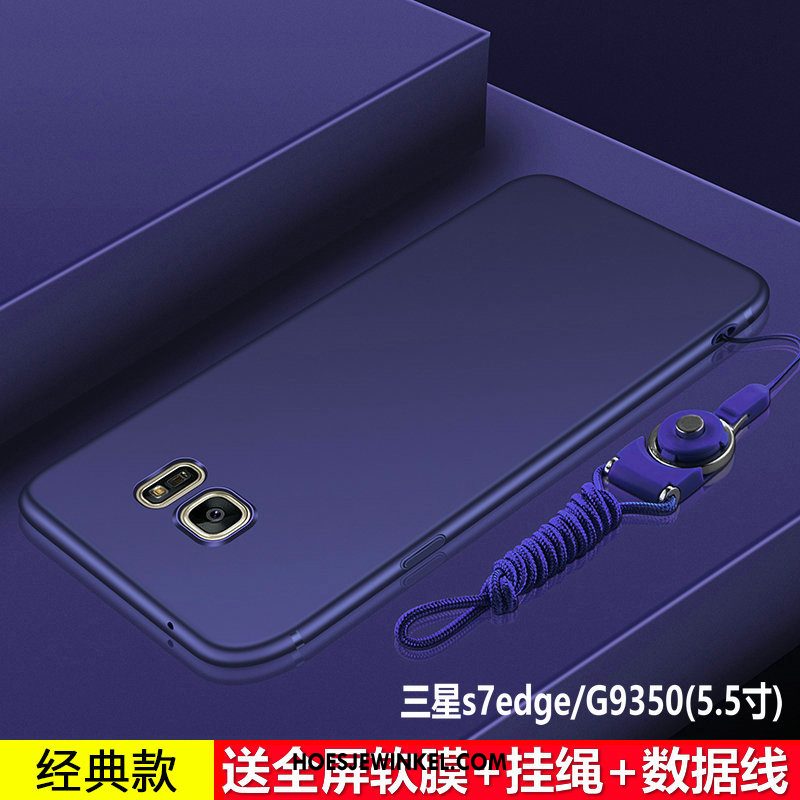 Samsung Galaxy S7 Edge Hoesje Schrobben Roze Ster, Samsung Galaxy S7 Edge Hoesje Zacht Mobiele Telefoon