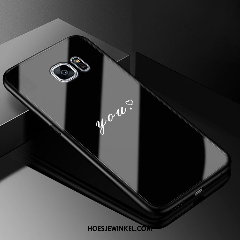 Samsung Galaxy S7 Edge Hoesje Spotprent Persoonlijk Glas, Samsung Galaxy S7 Edge Hoesje Mobiele Telefoon Zwart