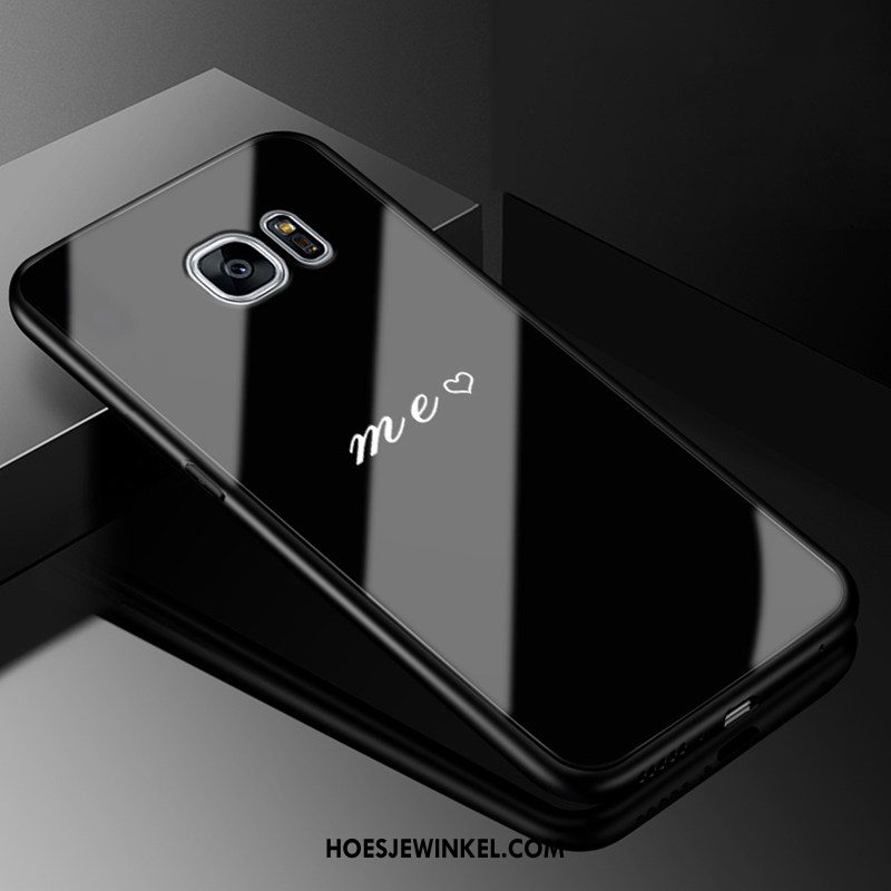 Samsung Galaxy S7 Edge Hoesje Spotprent Persoonlijk Glas, Samsung Galaxy S7 Edge Hoesje Mobiele Telefoon Zwart