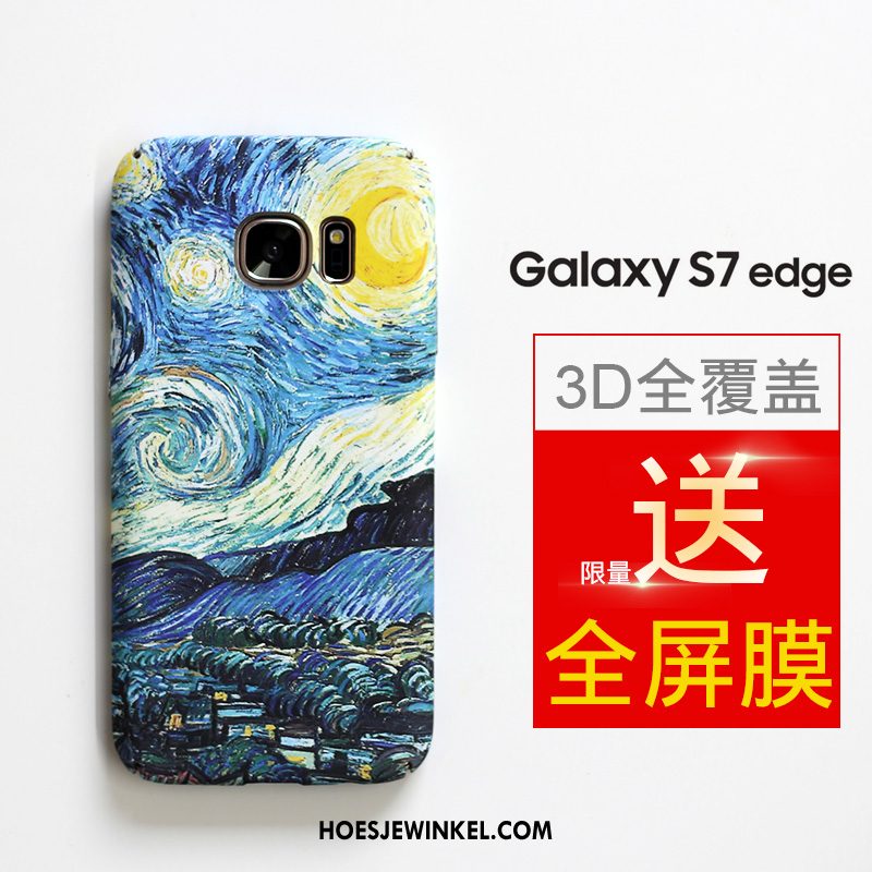 Samsung Galaxy S7 Edge Hoesje Ster Hoes Blauw, Samsung Galaxy S7 Edge Hoesje Bescherming Skärmskydd