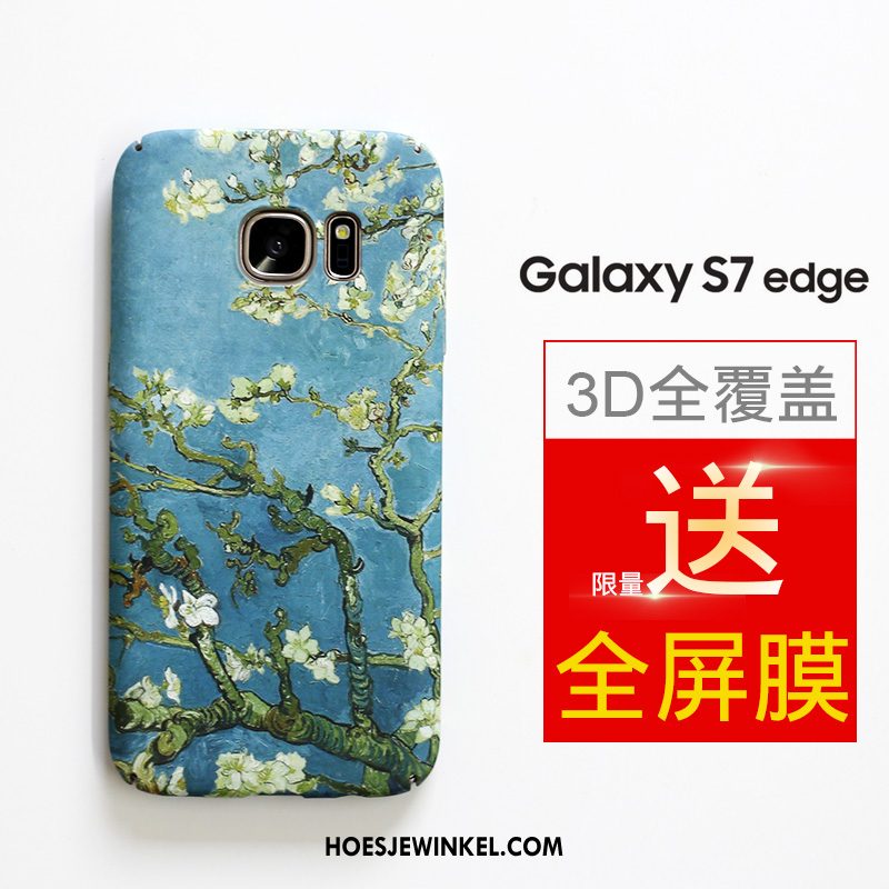 Samsung Galaxy S7 Edge Hoesje Ster Hoes Blauw, Samsung Galaxy S7 Edge Hoesje Bescherming Skärmskydd