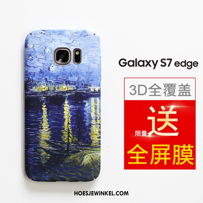 Samsung Galaxy S7 Edge Hoesje Ster Hoes Blauw, Samsung Galaxy S7 Edge Hoesje Bescherming Skärmskydd