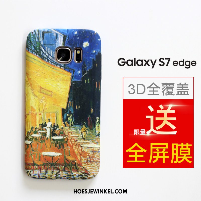 Samsung Galaxy S7 Edge Hoesje Ster Hoes Blauw, Samsung Galaxy S7 Edge Hoesje Bescherming Skärmskydd