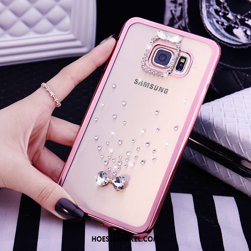 Samsung Galaxy S7 Hoesje Goud Doorzichtig Ster, Samsung Galaxy S7 Hoesje Bescherming Hoes