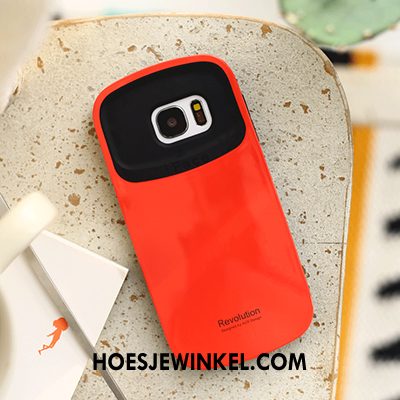 Samsung Galaxy S7 Hoesje Lovers Mobiele Telefoon Anti-fall, Samsung Galaxy S7 Hoesje Oranje Effen Kleur