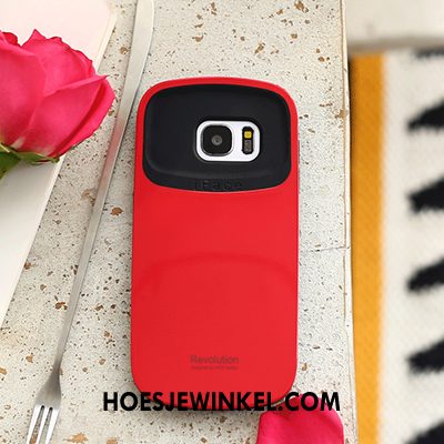 Samsung Galaxy S7 Hoesje Lovers Mobiele Telefoon Anti-fall, Samsung Galaxy S7 Hoesje Oranje Effen Kleur