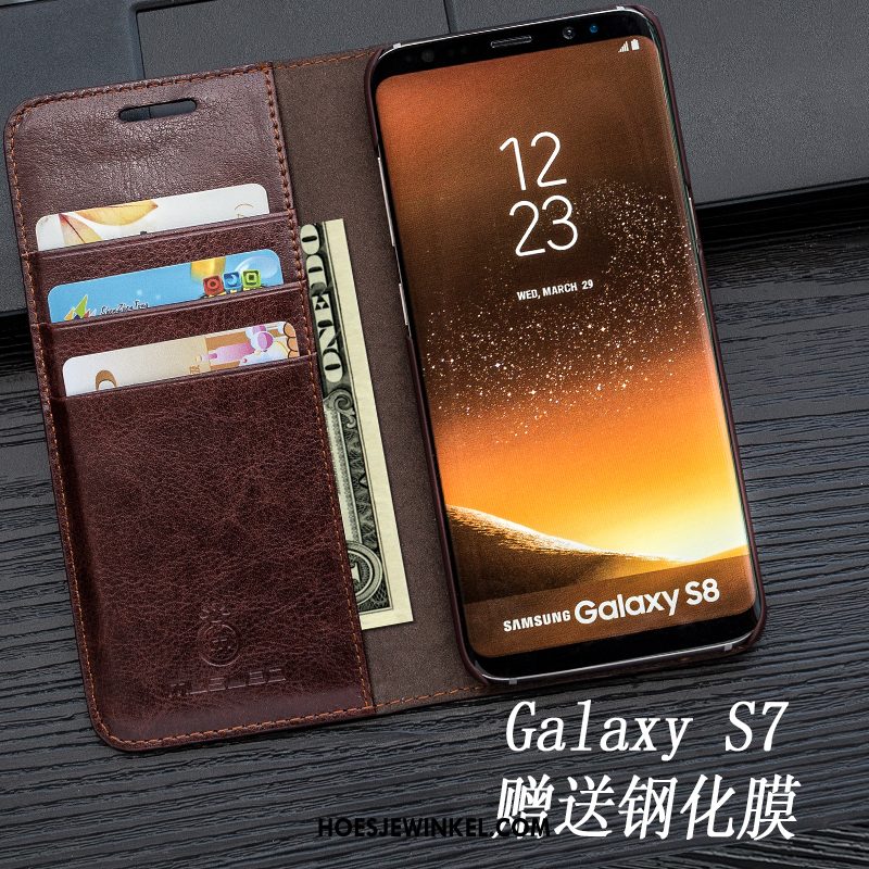 Samsung Galaxy S7 Hoesje Mobiele Telefoon Ster Zwart, Samsung Galaxy S7 Hoesje Hoes Folio