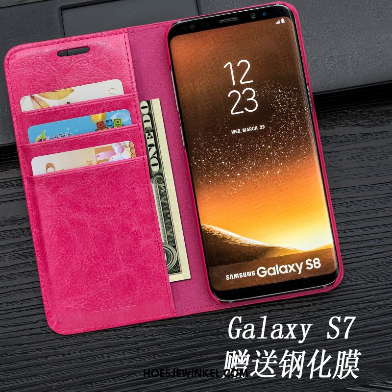 Samsung Galaxy S7 Hoesje Mobiele Telefoon Ster Zwart, Samsung Galaxy S7 Hoesje Hoes Folio