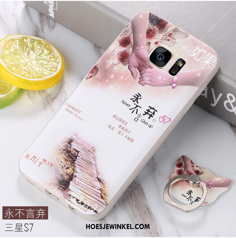 Samsung Galaxy S7 Hoesje Roze Hoes Ster, Samsung Galaxy S7 Hoesje Anti-fall Zacht