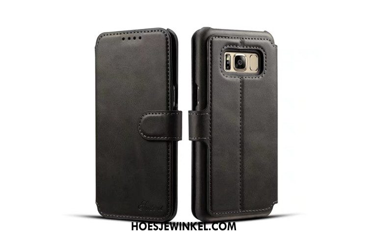 Samsung Galaxy S8 Hoesje Bescherming Leren Etui Ster, Samsung Galaxy S8 Hoesje Hoes Echt Leer Braun