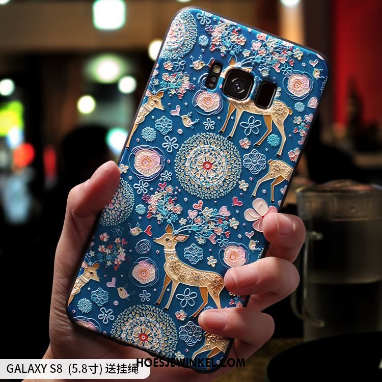 Samsung Galaxy S8 Hoesje Blauw Spotprent Hoes, Samsung Galaxy S8 Hoesje Siliconen Mobiele Telefoon