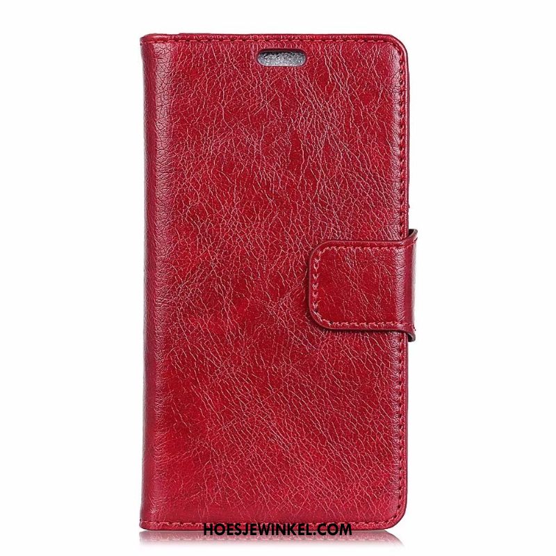 Samsung Galaxy S8+ Hoesje Folio Anti-fall Bescherming, Samsung Galaxy S8+ Hoesje Leren Etui Hoes Braun