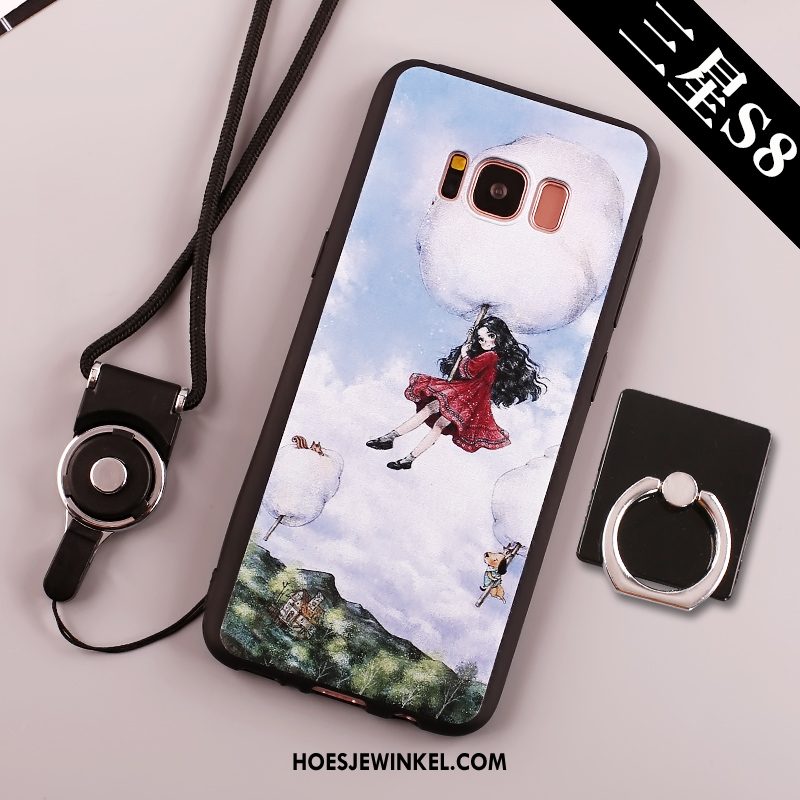 Samsung Galaxy S8+ Hoesje Klittenband Zwart Trend, Samsung Galaxy S8+ Hoesje Grote Zacht