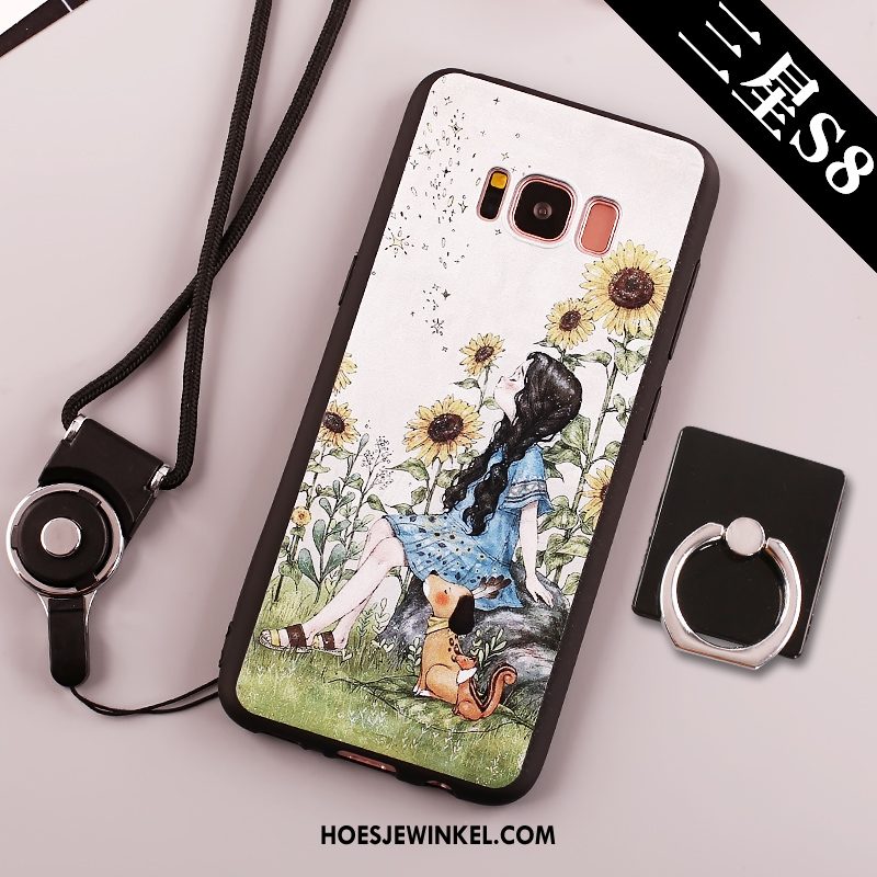 Samsung Galaxy S8+ Hoesje Klittenband Zwart Trend, Samsung Galaxy S8+ Hoesje Grote Zacht