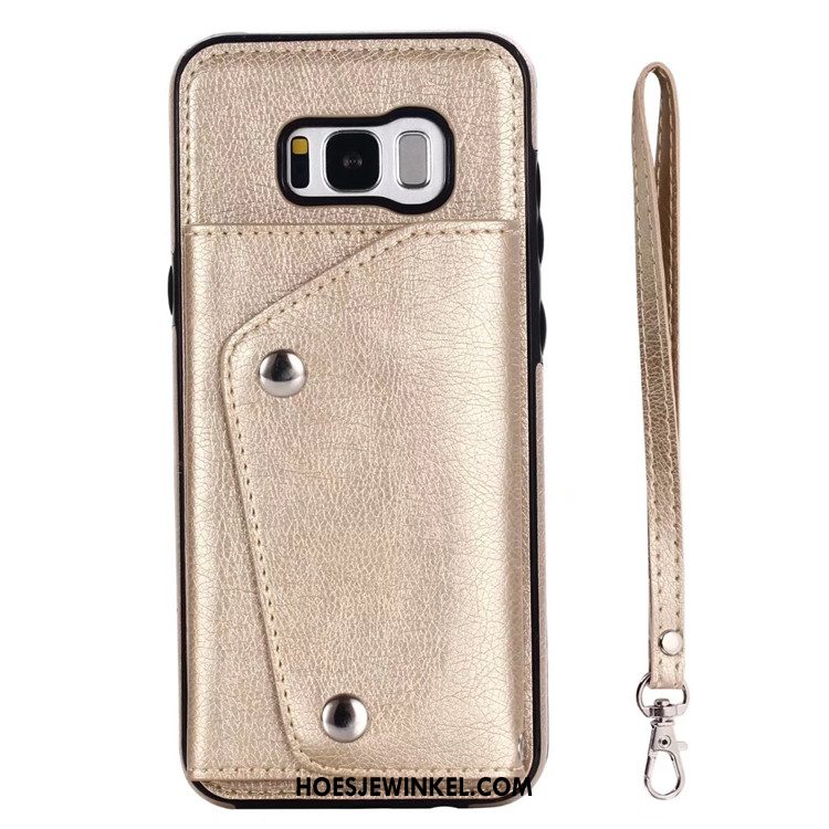 Samsung Galaxy S8+ Hoesje Leren Etui Portemonnee Mobiele Telefoon, Samsung Galaxy S8+ Hoesje Zwart Kaart Tas