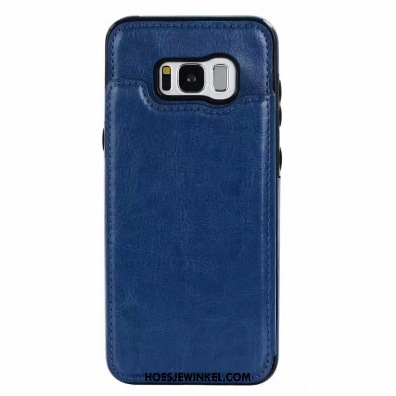 Samsung Galaxy S8+ Hoesje Leren Etui Scheppend Mobiele Telefoon, Samsung Galaxy S8+ Hoesje Kaart Ster Braun