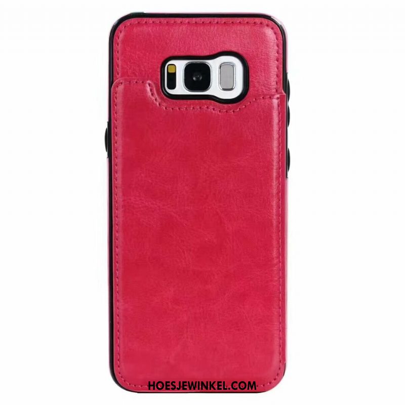 Samsung Galaxy S8+ Hoesje Leren Etui Scheppend Mobiele Telefoon, Samsung Galaxy S8+ Hoesje Kaart Ster Braun