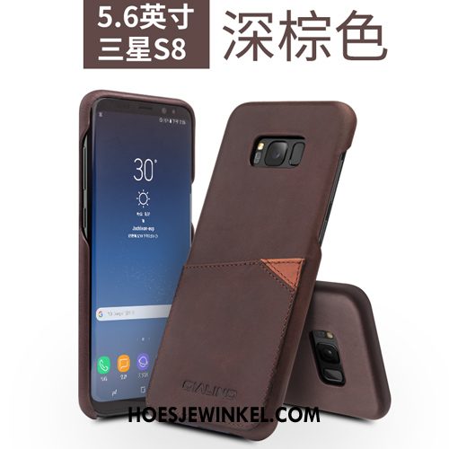 Samsung Galaxy S8 Hoesje Mobiele Telefoon Ster Leren Etui, Samsung Galaxy S8 Hoesje Nieuw Bescherming Braun