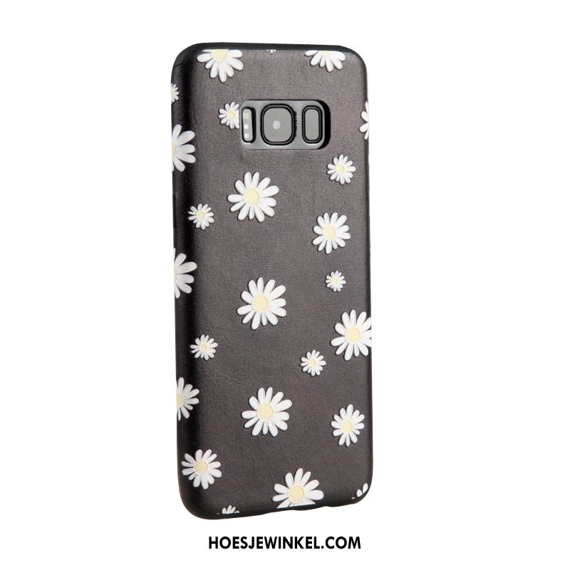 Samsung Galaxy S8+ Hoesje Ster Wit Zacht, Samsung Galaxy S8+ Hoesje Reliëf Bloemen