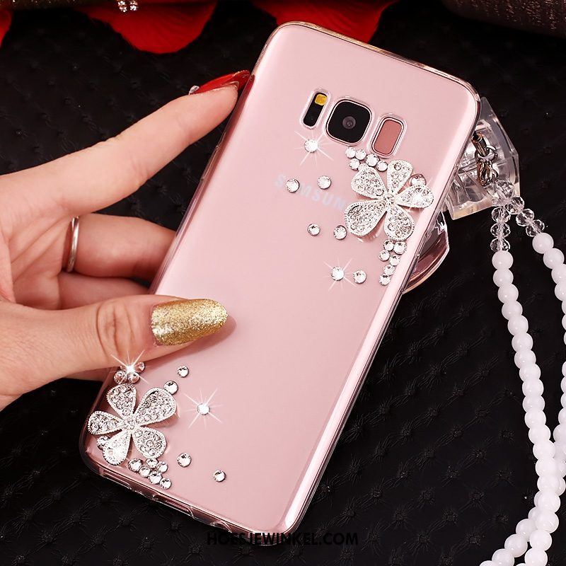 Samsung Galaxy S8 Hoesje Ster Zacht Strass, Samsung Galaxy S8 Hoesje Hoes Blauw