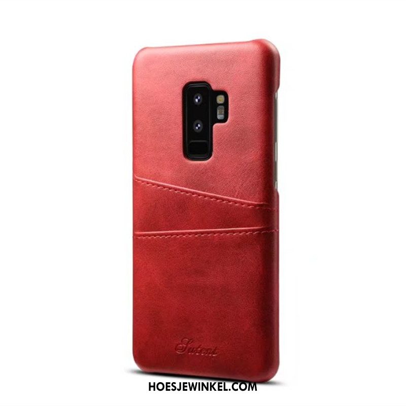 Samsung Galaxy S9+ Hoesje Anti-fall Kaart Ster, Samsung Galaxy S9+ Hoesje Geel Leren Etui