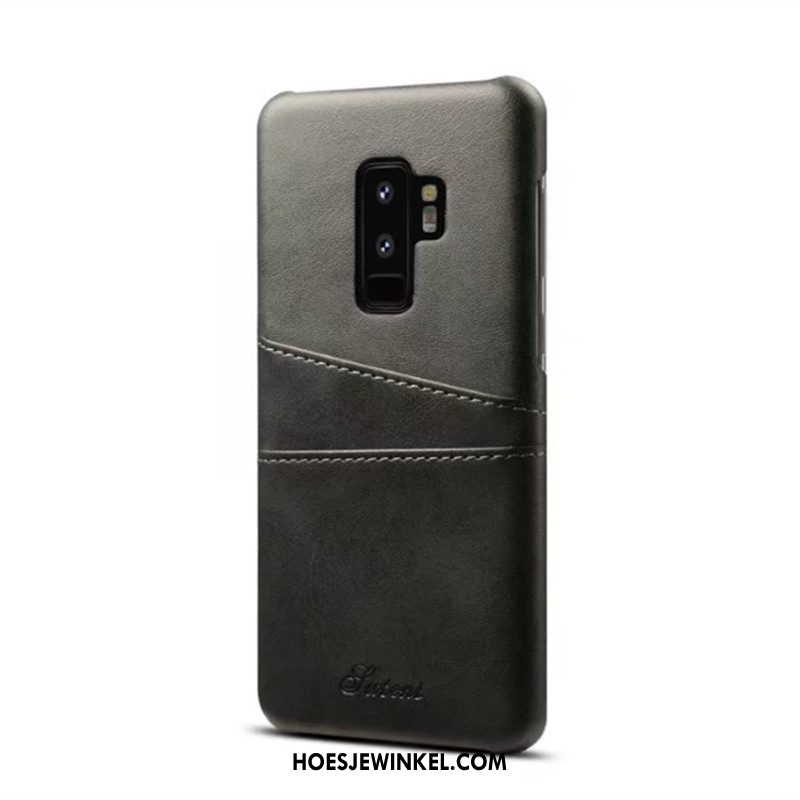 Samsung Galaxy S9+ Hoesje Anti-fall Kaart Ster, Samsung Galaxy S9+ Hoesje Geel Leren Etui