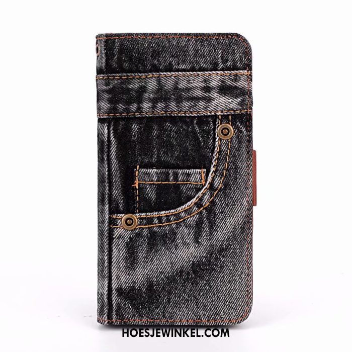 Samsung Galaxy S9+ Hoesje Bescherming Denim Leren Etui, Samsung Galaxy S9+ Hoesje Mobiele Telefoon Blauw