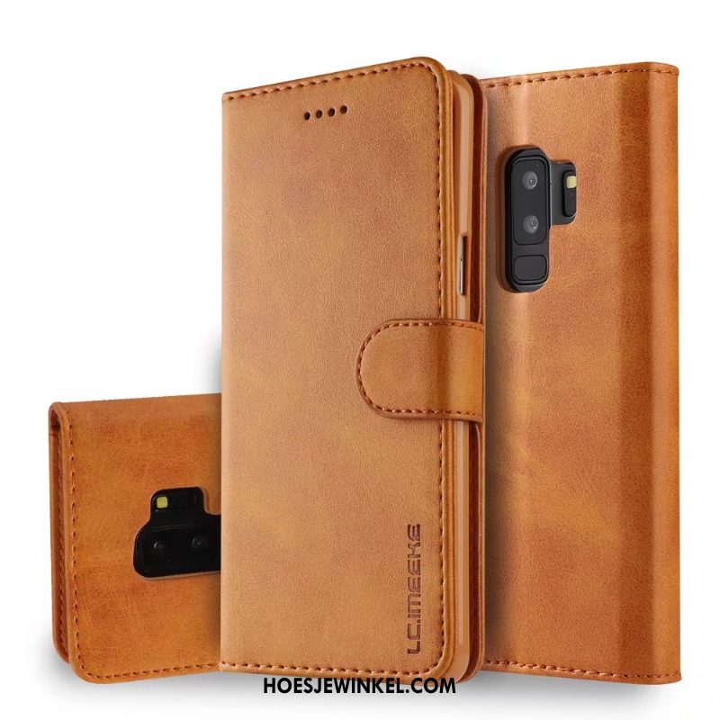 Samsung Galaxy S9+ Hoesje Bescherming Ster Leren Etui, Samsung Galaxy S9+ Hoesje Anti-fall Bedrijf