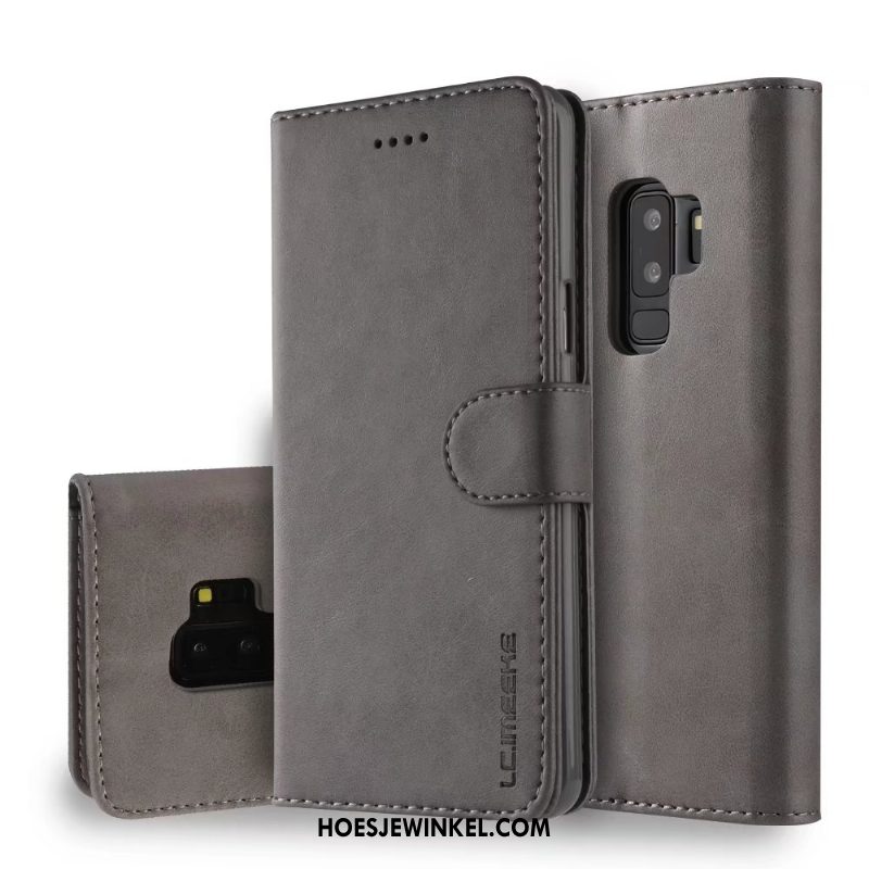 Samsung Galaxy S9+ Hoesje Bescherming Ster Leren Etui, Samsung Galaxy S9+ Hoesje Anti-fall Bedrijf