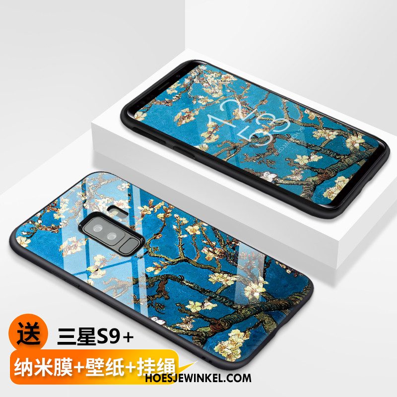 Samsung Galaxy S9+ Hoesje Chinese Stijl Hanger Zacht, Samsung Galaxy S9+ Hoesje Scheppend Blauw