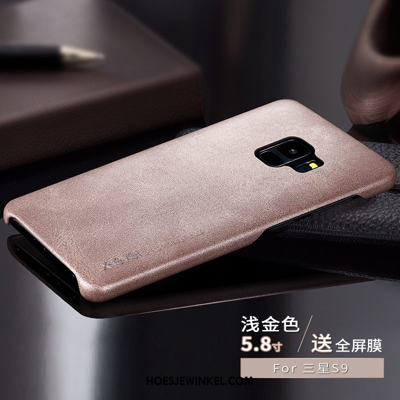 Samsung Galaxy S9 Hoesje Grijs Anti-fall Scheppend, Samsung Galaxy S9 Hoesje Leren Etui Dun