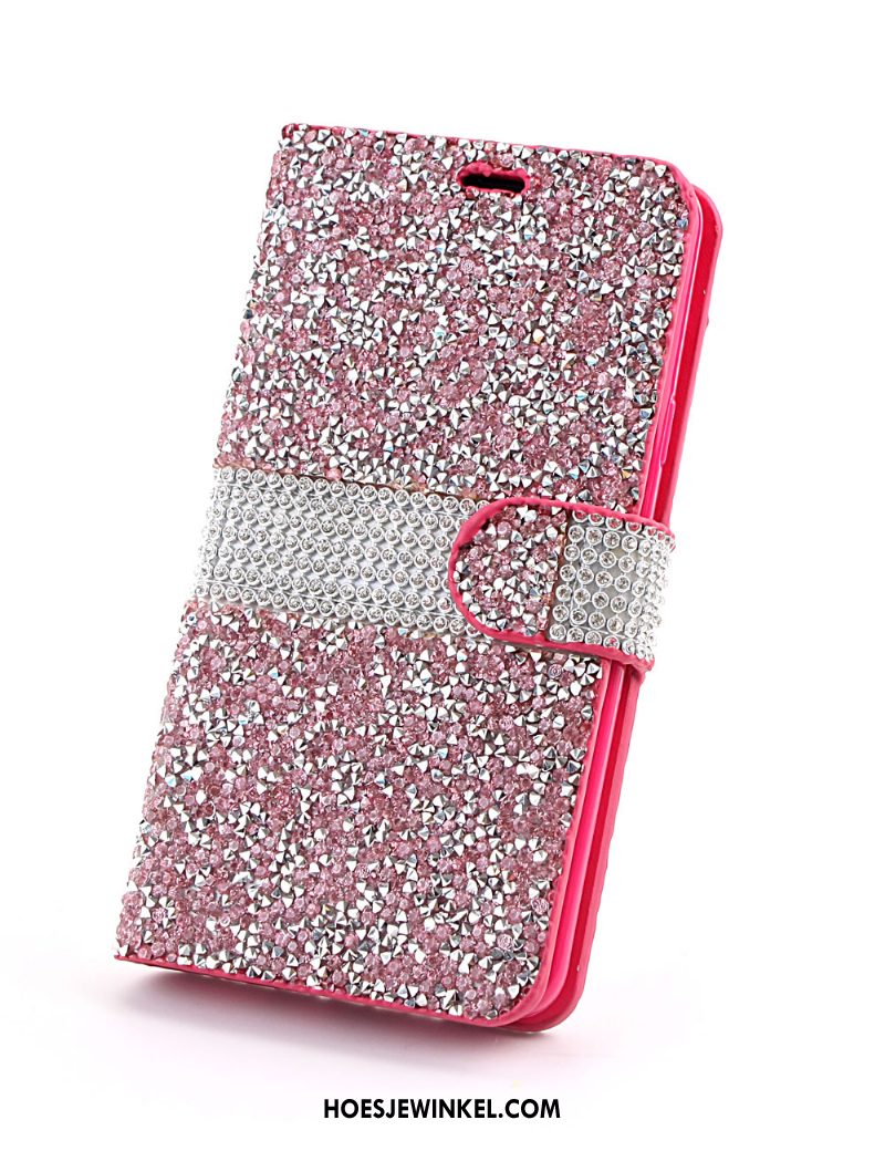 Samsung Galaxy S9+ Hoesje Hoes Ster Blauw, Samsung Galaxy S9+ Hoesje Leren Etui Met Strass