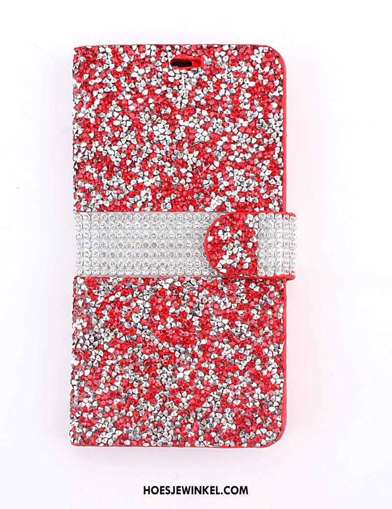 Samsung Galaxy S9+ Hoesje Hoes Ster Blauw, Samsung Galaxy S9+ Hoesje Leren Etui Met Strass