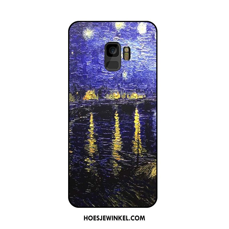 Samsung Galaxy S9 Hoesje Hoge Hanger Ster, Samsung Galaxy S9 Hoesje Purper Olieverfschilderij