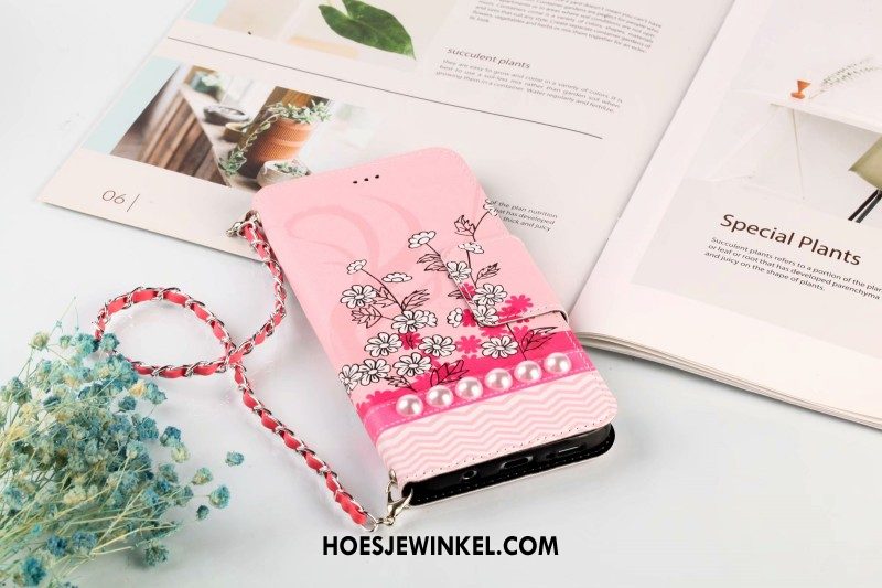 Samsung Galaxy S9+ Hoesje Leren Etui Portemonnee Folio, Samsung Galaxy S9+ Hoesje Bloemen Kaart