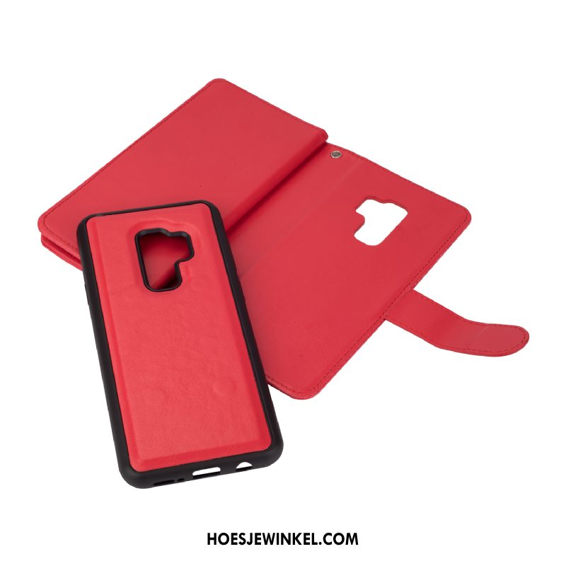 Samsung Galaxy S9+ Hoesje Leren Etui Spleet Ster, Samsung Galaxy S9+ Hoesje Kaart Portemonnee