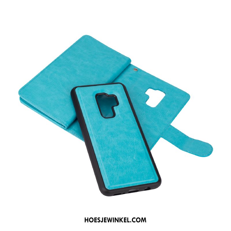 Samsung Galaxy S9+ Hoesje Leren Etui Spleet Ster, Samsung Galaxy S9+ Hoesje Kaart Portemonnee