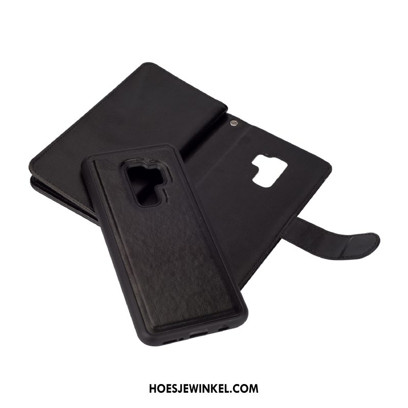 Samsung Galaxy S9+ Hoesje Leren Etui Spleet Ster, Samsung Galaxy S9+ Hoesje Kaart Portemonnee