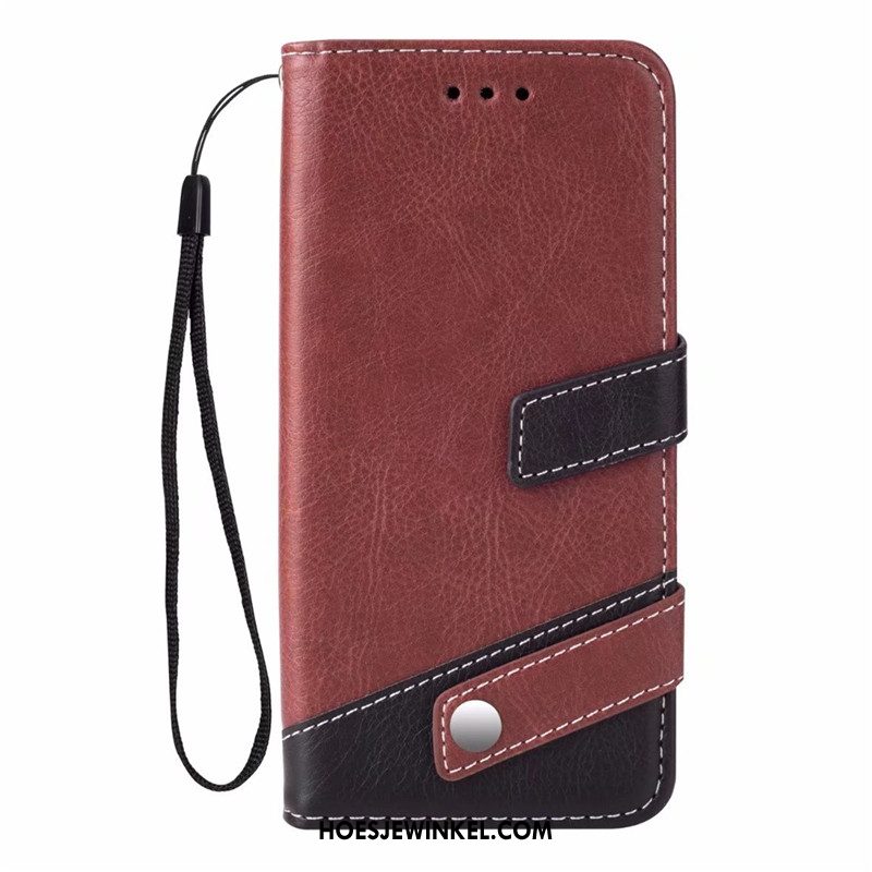 Samsung Galaxy S9+ Hoesje Leren Etui Zacht Grijs, Samsung Galaxy S9+ Hoesje Hanger Mobiele Telefoon