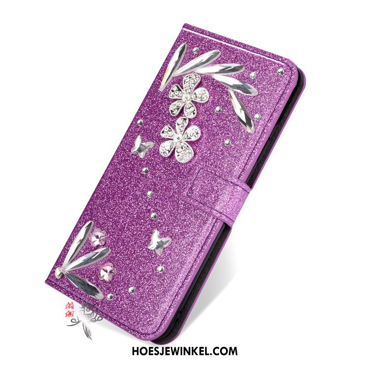 Samsung Galaxy S9+ Hoesje Met Strass Ster Leren Etui, Samsung Galaxy S9+ Hoesje Clamshell Mobiele Telefoon