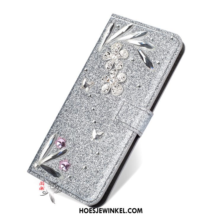 Samsung Galaxy S9+ Hoesje Met Strass Ster Leren Etui, Samsung Galaxy S9+ Hoesje Clamshell Mobiele Telefoon