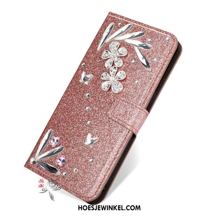 Samsung Galaxy S9+ Hoesje Met Strass Ster Leren Etui, Samsung Galaxy S9+ Hoesje Clamshell Mobiele Telefoon