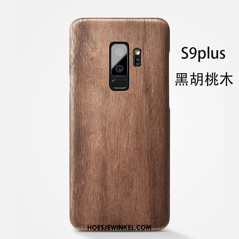 Samsung Galaxy S9+ Hoesje Mobiele Telefoon Hout Achterklep, Samsung Galaxy S9+ Hoesje Hoes Ster Braun