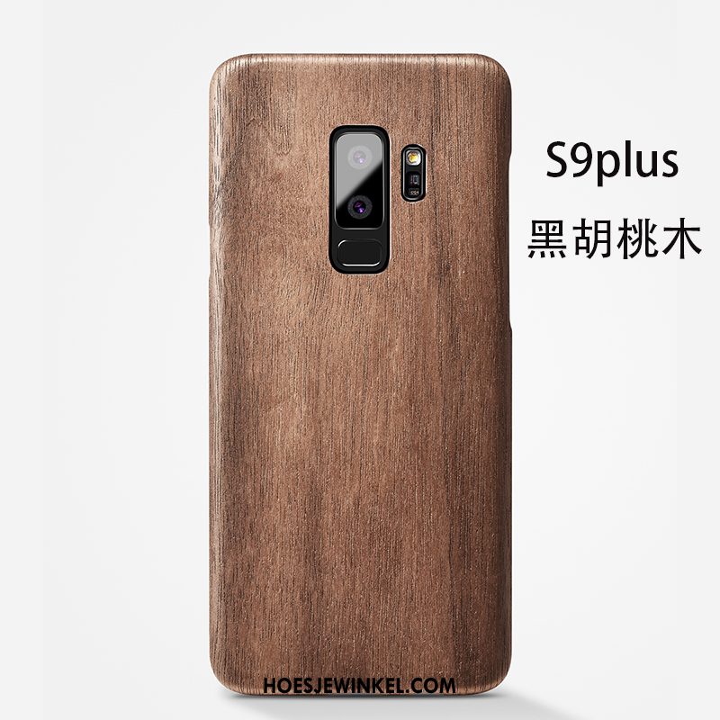 Samsung Galaxy S9+ Hoesje Mobiele Telefoon Hout Achterklep, Samsung Galaxy S9+ Hoesje Hoes Ster Braun