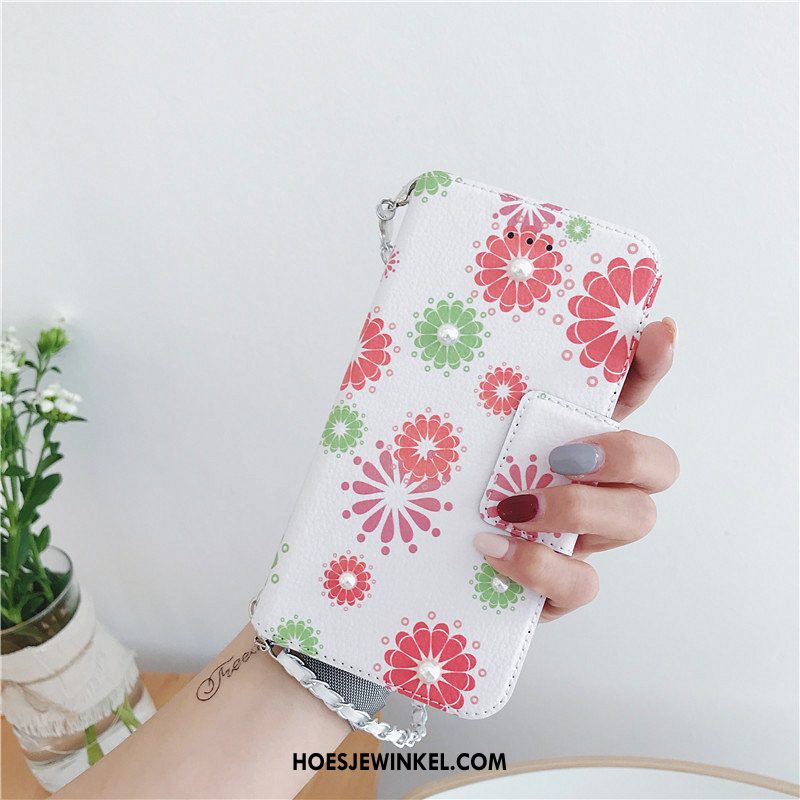 Samsung Galaxy S9+ Hoesje Parel Leren Etui Hoes, Samsung Galaxy S9+ Hoesje Mobiele Telefoon Ster