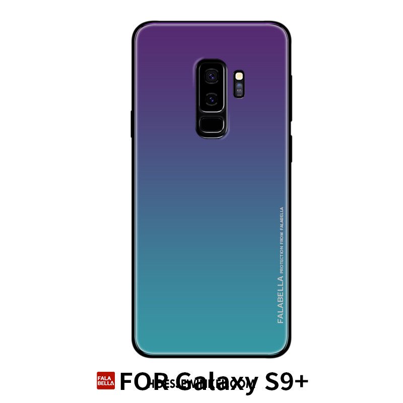 Samsung Galaxy S9+ Hoesje Purper Glas Siliconen, Samsung Galaxy S9+ Hoesje Hanger All Inclusive